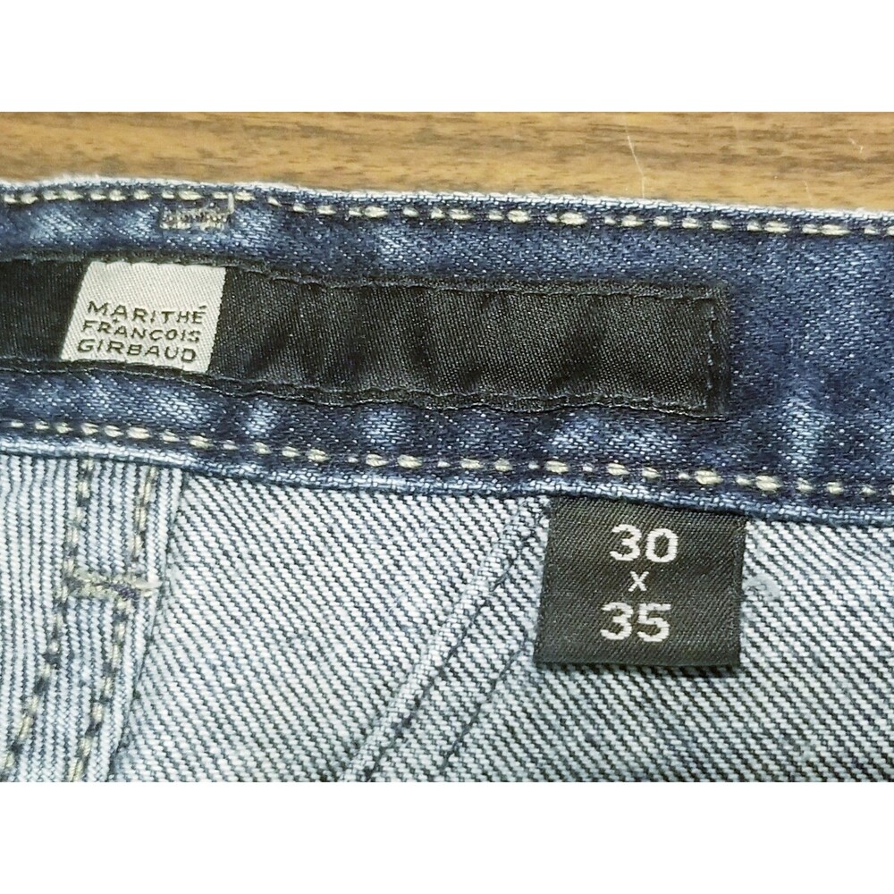 Marithe Francois Girbaud Jeans Men Size 30x35 Vtg Selvedge Denim High Yoke Waist - Picture 6 of 8